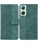 For Infinix Hot 20 5G Geometric Embossed Leather Phone Case(Green)