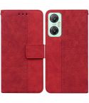 For Infinix Hot 20 5G Geometric Embossed Leather Phone Case(Red)