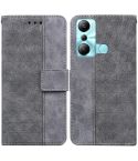 For Infinix Hot 20i Geometric Embossed Leather Phone Case(Grey)