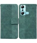 For Infinix Hot 20i Geometric Embossed Leather Phone Case(Green)