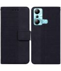 For Infinix Hot 20i Geometric Embossed Leather Phone Case(Black)