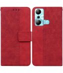 For Infinix Hot 20i Geometric Embossed Leather Phone Case(Red)