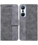 For Infinix Hot 20s Geometric Embossed Leather Phone Case(Grey)