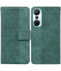 For Infinix Hot 20s Geometric Embossed Leather Phone Case(Green)