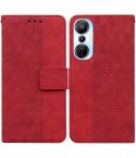 For Infinix Hot 20s Geometric Embossed Leather Phone Case(Red)