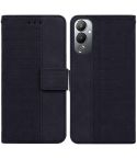 For Tecno Pova 4 Geometric Embossed Leather Phone Case(Black)