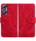 For Infinix Hot 20 Tiger Embossing Pattern Leather Phone Case(Red)