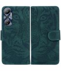 For Infinix Hot 20 Tiger Embossing Pattern Leather Phone Case(Green)