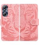 For Infinix Hot 20 Tiger Embossing Pattern Leather Phone Case(Pink)