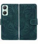 For Infinix Hot 20 5G Tiger Embossing Pattern Leather Phone Case(Green)