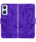 For Infinix Hot 20 5G Tiger Embossing Pattern Leather Phone Case(Purple)