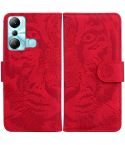 For Infinix Hot 20i Tiger Embossing Pattern Leather Phone Case(Red)