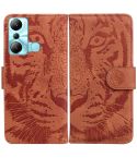 For Infinix Hot 20i Tiger Embossing Pattern Leather Phone Case(Brown)
