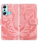 For Infinix Hot 20i Tiger Embossing Pattern Leather Phone Case(Pink)