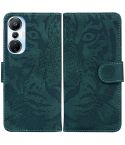 For Infinix Hot 20s Tiger Embossing Pattern Leather Phone Case(Green)
