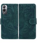 For Tecno Pova 4 Tiger Embossing Pattern Leather Phone Case(Green)