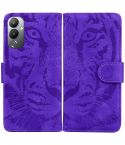 For Tecno Pova 4 Tiger Embossing Pattern Leather Phone Case(Purple)