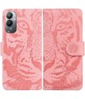 For Tecno Pova 4 Tiger Embossing Pattern Leather Phone Case(Pink)