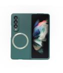 For Samsung Galaxy Z Fold4 Skin Feel MagSafe Magnetic Phone Case(Dark Green)