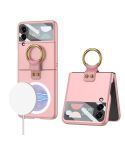 For Samsung Galaxy Z Flip4 GKK MagSafe Ultrathin Integrated Shockproof Phone Case with Ring Holder(Pink)