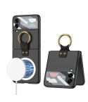 For Samsung Galaxy Z Flip4 GKK MagSafe Ultrathin Integrated Shockproof Phone Case with Ring Holder(Black)
