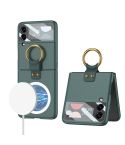 For Samsung Galaxy Z Flip4 GKK MagSafe Ultrathin Integrated Shockproof Phone Case with Ring Holder(Green)