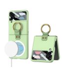 For Samsung Galaxy Z Flip4 GKK MagSafe Ultrathin Integrated Shockproof Phone Case with Ring Holder(Light Green)