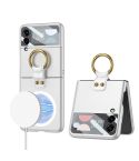For Samsung Galaxy Z Flip4 GKK MagSafe Ultrathin Integrated Shockproof Phone Case with Ring Holder(White)