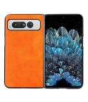 For Google Pixel Fold Two-color Litchi Texture PU Phone Case(Orange)
