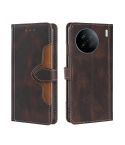 For vivo X90 Skin Feel Magnetic Buckle Leather Phone Case(Brown)