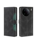 For vivo X90 Pro+ Skin Feel Magnetic Buckle Leather Phone Case(Black)