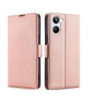For Realme 10 4G Ultra-thin Voltage Side Buckle Horizontal Flip Leather Phone Case(Rose Gold)
