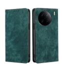 For vivo X90 Pro+ RFID Anti-theft Brush Magnetic Leather Phone Case(Green)
