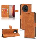 For vivo X90 Skin Feel Magnetic Flip Leather Phone Case(Brown)
