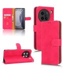 For  vivo X90 Pro+ Skin Feel Magnetic Flip Leather Phone Case(Rose Red)