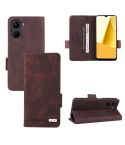 For vivo Y16 4G Magnetic Clasp Flip Leather Phone Case(Brown)