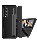 For Samsung Galaxy Z Fold4 2 in 1 Detachable PC Folding Phone Case with Holder & Pen Slot(Black)