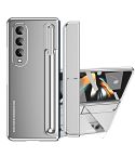 For Samsung Galaxy Z Fold4 2 in 1 Detachable PC Folding Phone Case with Holder & Pen Slot(Silver)