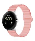 For Google Pixel Watch Reverse Buckle Magnetic Silicone Watch Band(Pink)