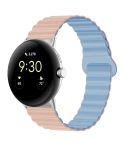For Google Pixel Watch Reverse Buckle Magnetic Silicone Watch Band(Powder Blue)