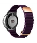 For Google Pixel Watch Reverse Buckle Magnetic Genuine Leather Watch Band(Crimson Cherry)
