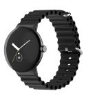 For Google Pixel Watch Ocean Silicone Watch Band(Black)
