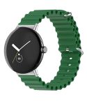 For Google Pixel Watch Ocean Silicone Watch Band(Army Green)
