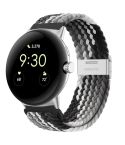 For Google Pixel Watch Metal Buckle Nylon Watch Band(Black Grey)
