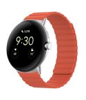 For Google Pixel Watch Two-section Magnetic Silicone Watch Band(Red)