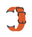 For Google Pixel Watch Three-ring Black Buckle Nylon Watch Band(Orange)