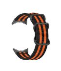 For Google Pixel Watch Three-ring Black Buckle Nylon Watch Band(Black Orange)