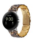For Google Pixel Watch Three-beads Resin Watch Band(Leopard)