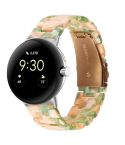 For Google Pixel Watch Three-beads Resin Watch Band(Pink Green)