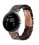 For Google Pixel Watch Three-beads Resin Watch Band(Deep Honey)